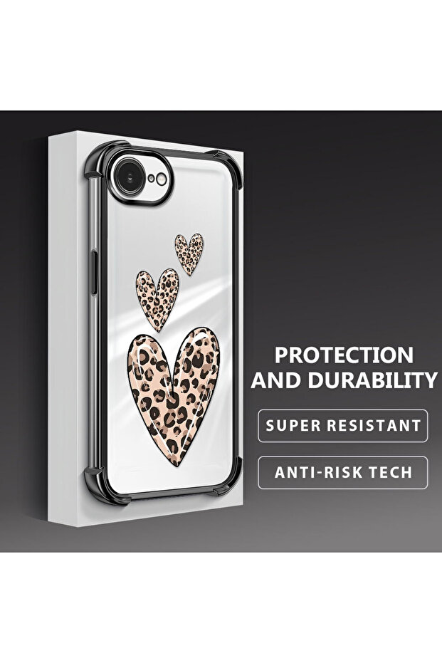 حافظة حماية من السيليكون الشفاف المتوافقة مع iPhone 16e بأنماط الفهد - 4