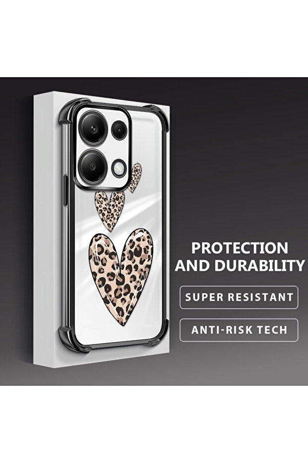 حافظة حماية من السيليكون الشفاف المتوافقة مع هاتف Xiaomi Redmi Note 13 Pro 4G بأنماط الفهد - 5