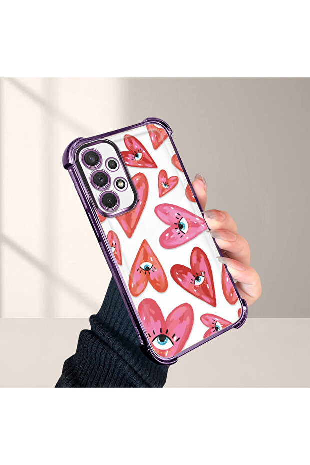 حافظة حماية من السيليكون الشفاف المتوافقة مع هاتف سامسونج جالاكسي A32 بنمط العين الشريرة - 4