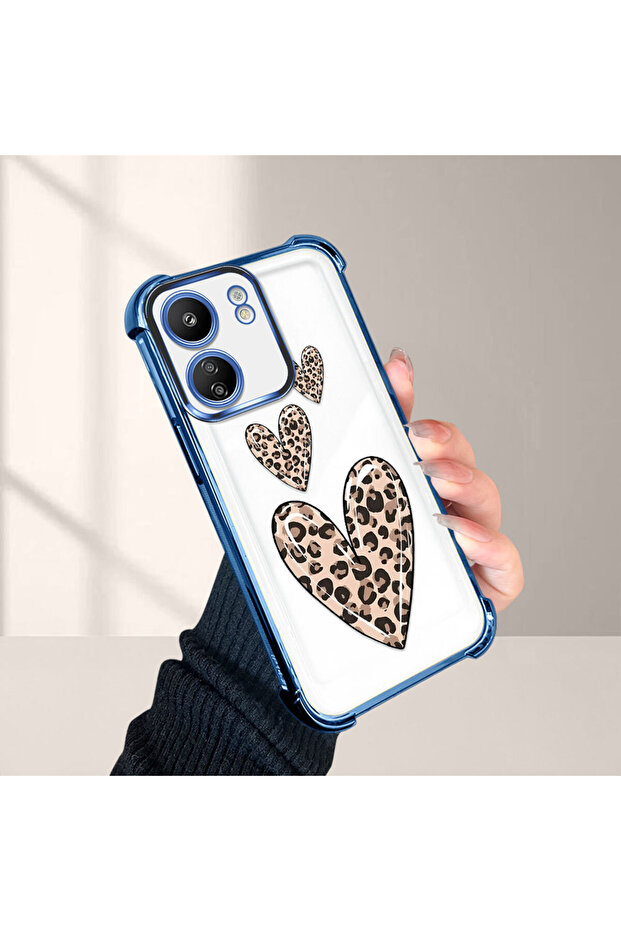 Xiaomi Poco C65 Compatible Transparent Silicone Flutter Protective Case Leopard Patterns - 1