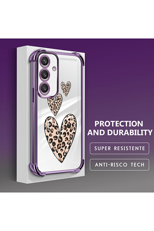 Samsung Galaxy S24 Compatible Transparent Silicone Flutter Protective Case Leopard Patterns - 4