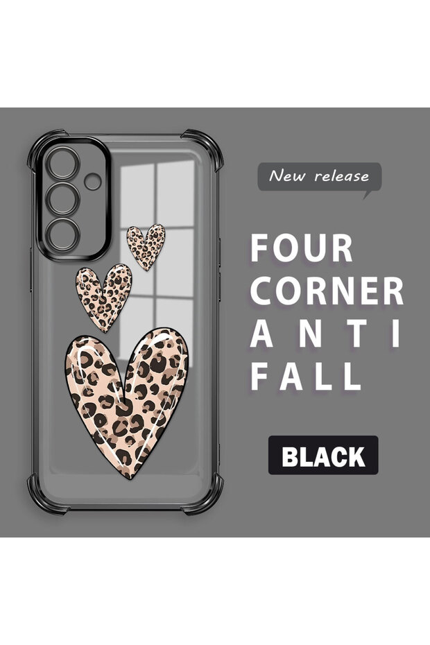 Samsung Galaxy A15 Compatible Transparent Silicone Flutter Protective Case Leopard Patterns - 2