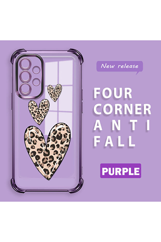 حافظة حماية من السيليكون الشفاف المتوافقة مع هاتف Samsung Galaxy A52 بأنماط الفهد - 2