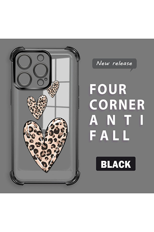 iPhone 14 Pro Compatible Transparent Silicone Flutter Protective Case Leopard Patterns - 2