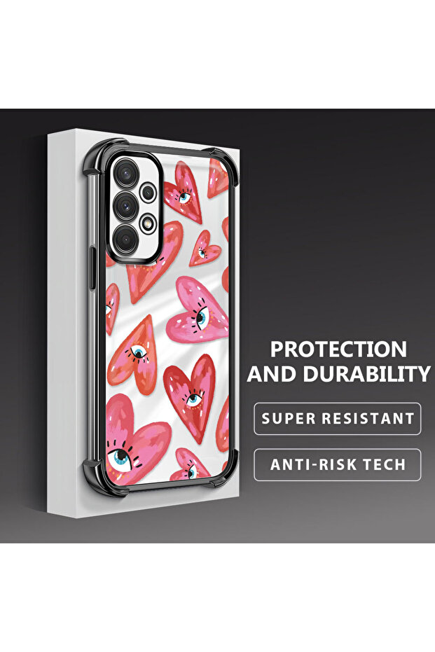 حافظة حماية من السيليكون الشفاف المتوافقة مع هاتف سامسونج جالاكسي A32 بنمط العين الشريرة - 3