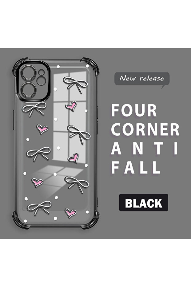 حافظة حماية من السيليكون الشفاف المتوافقة مع هاتف iPhone 11 بأنماط قلب - 1