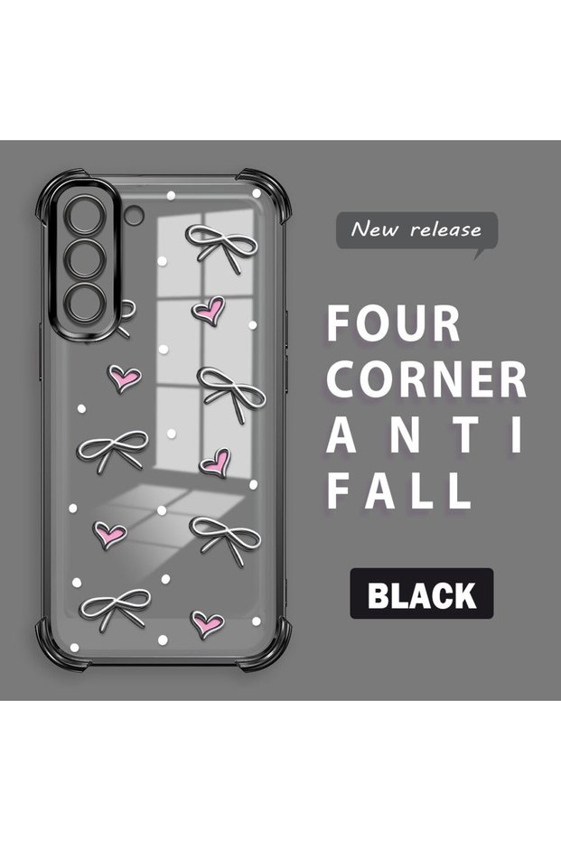 Samsung Galaxy S21 Fe 5g Compatible Transparent Silicone Flutter Protective Case Heart Patterns