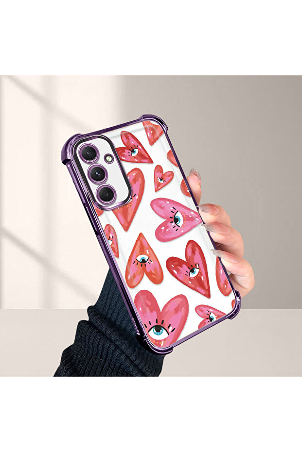 حافظة حماية من السيليكون الشفاف المتوافقة مع هاتف سامسونج جالاكسي A54 بنمط العين الشريرة - 4