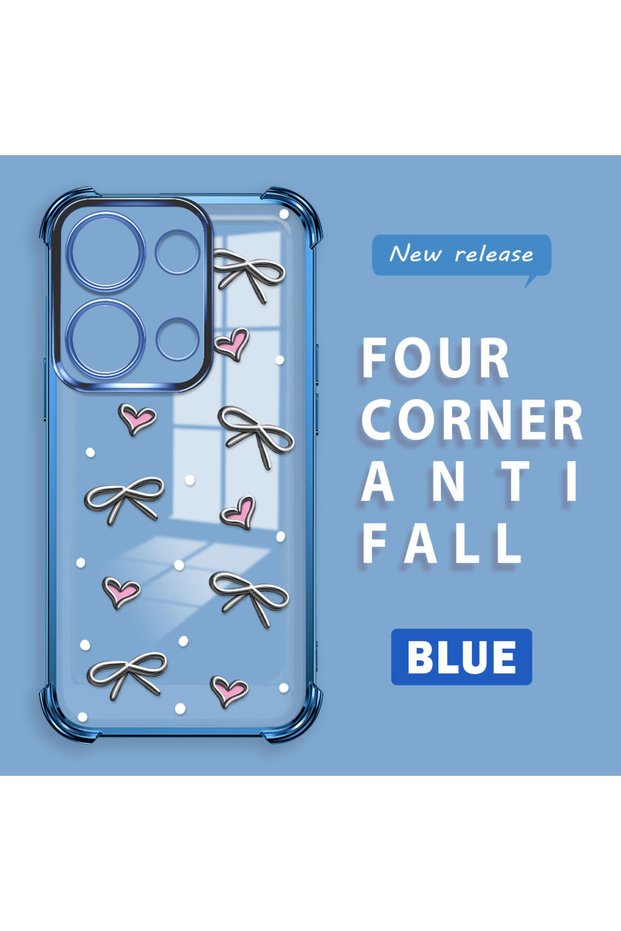 Xiaomi Redmi Note 13 Pro 4g Compatible Transparent Silicone Flutter Protective Case Heart Patterns