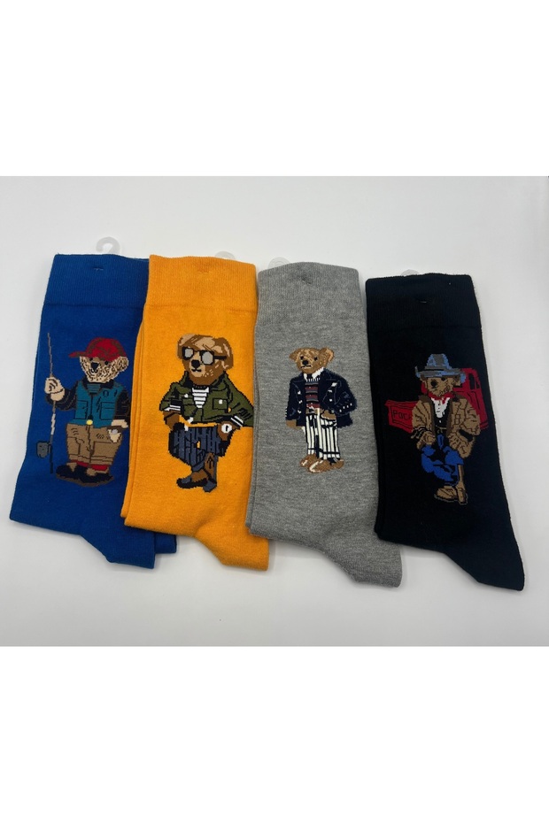 4 قطع من جوارب الدببة ذات النمط الدبليو-تاي - 1