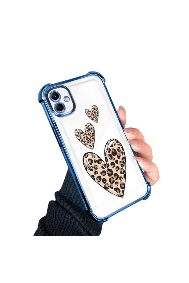 Samsung Galaxy A04 Compatible Transparent Silicone Flutter Protective Case Leopard Patterns - 3