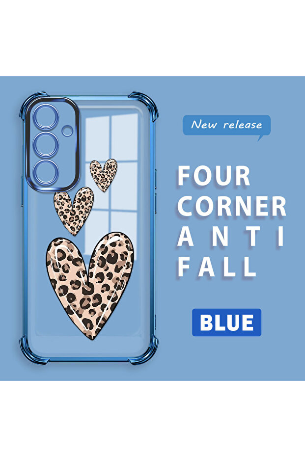 Samsung Galaxy A55 Compatible Transparent Silicone Flutter Protective Case Leopard Patterns - 2