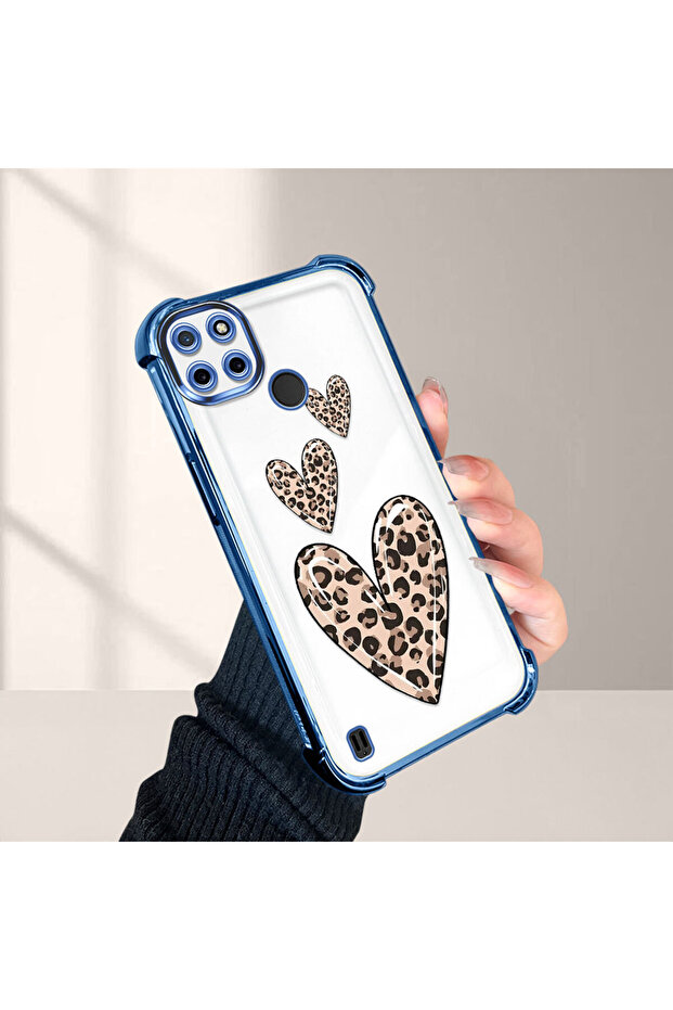 حافظة واقية من السيليكون الشفاف المتوافقة مع Realme C25Y/C21Y بأنماط الفهد - 1