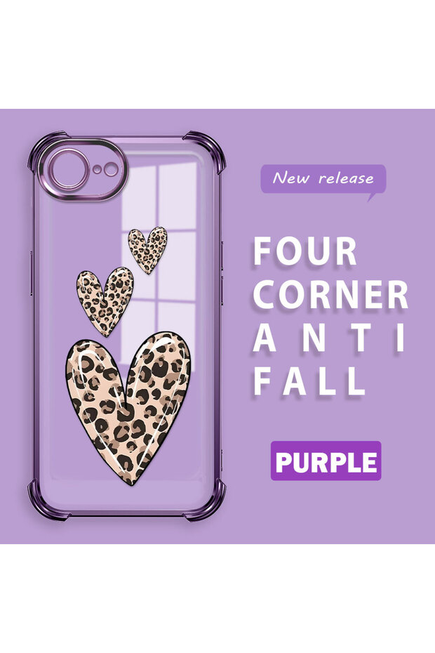 iPhone 16E Compatible Transparent Silicone Flutter Protective Case Leopard Patterns - 2