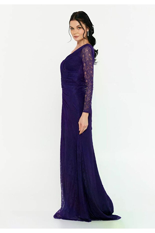 6142DAN LEZ DANTEL ELBİSE - 3