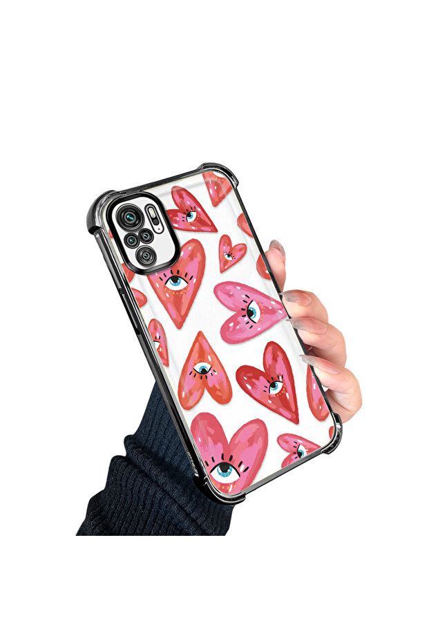 حافظة حماية من السيليكون الشفاف المتوافقة مع هاتف Xiaomi Redmi Note 10 بنمط العين الشريرة - 3