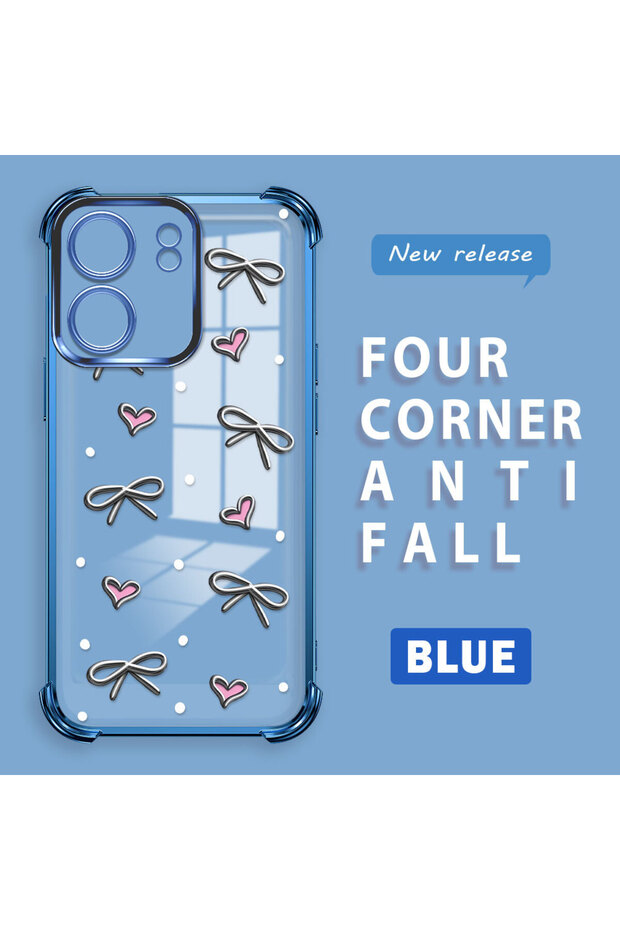 حافظة حماية من السيليكون الشفاف المتوافقة مع Xiaomi Poco C65 بأنماط قلب - 1