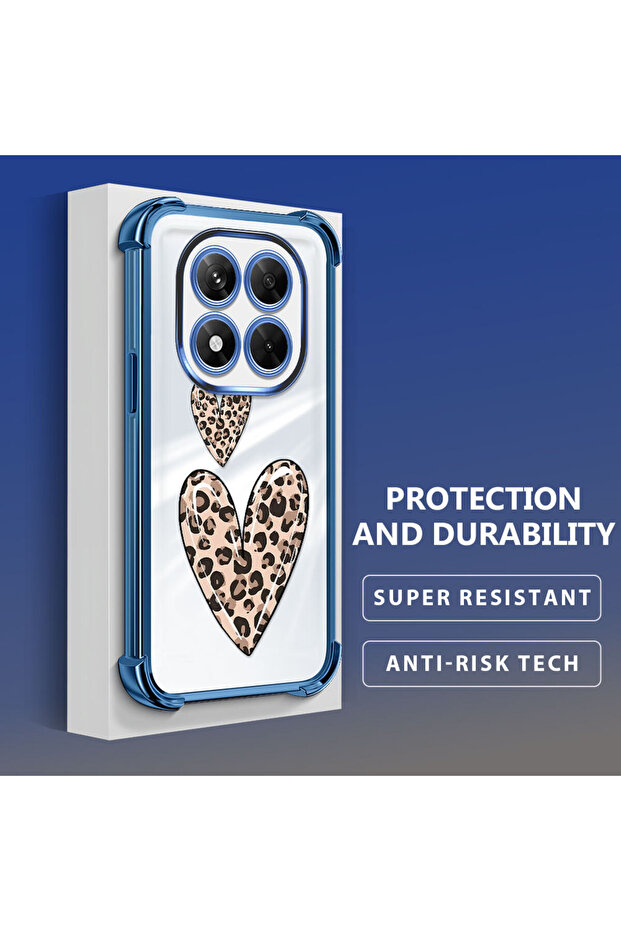 حافظة حماية من السيليكون الشفاف المتوافقة مع هاتف Xiaomi Redmi Note 14 Pro 4G بأنماط الفهد - 4