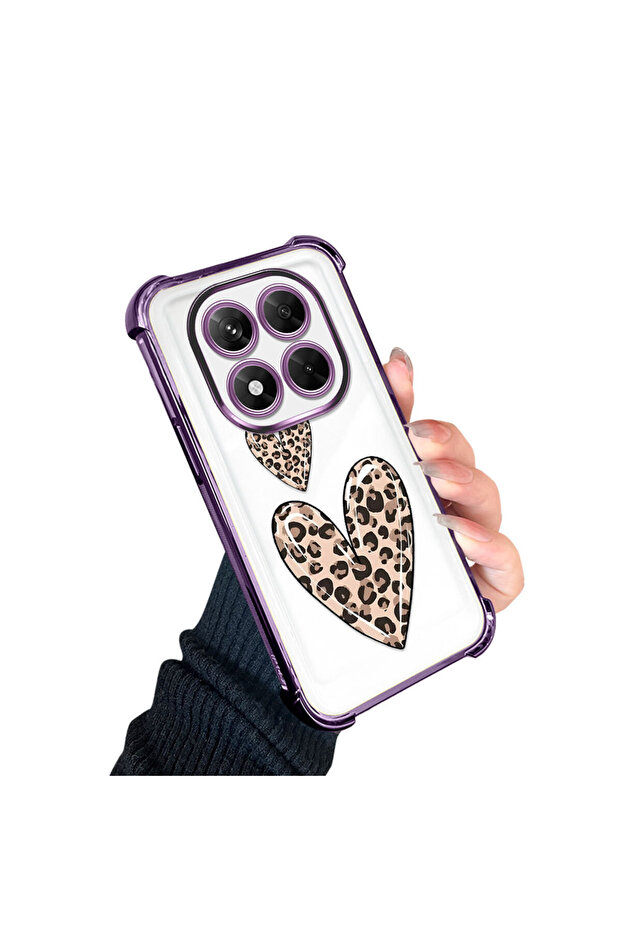 حافظة حماية من السيليكون الشفاف المتوافقة مع هاتف Xiaomi Redmi Note 14 Pro 4G بأنماط الفهد - 3