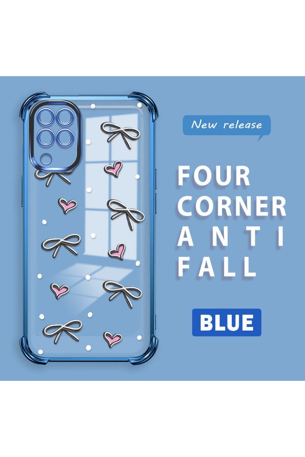 Samsung Galaxy A12/M12 Compatible Transparent Silicone Flutter Protective Case Heart Patterns