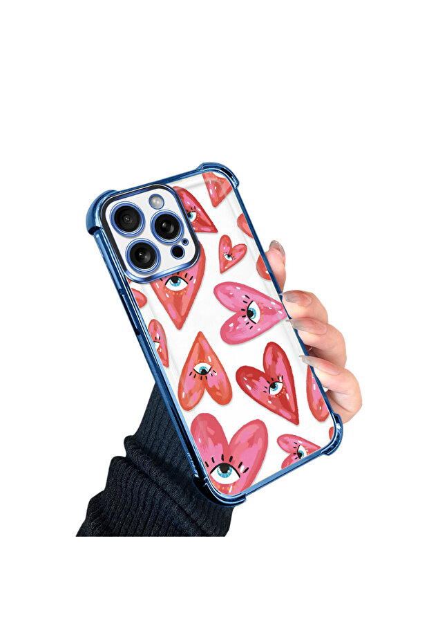 حافظة واقية من السيليكون الشفاف المتوافقة مع هاتف iPhone 15 Pro بنمط العين الشريرة - 3