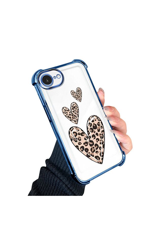 iPhone 16E Compatible Transparent Silicone Flutter Protective Case Leopard Patterns - 3