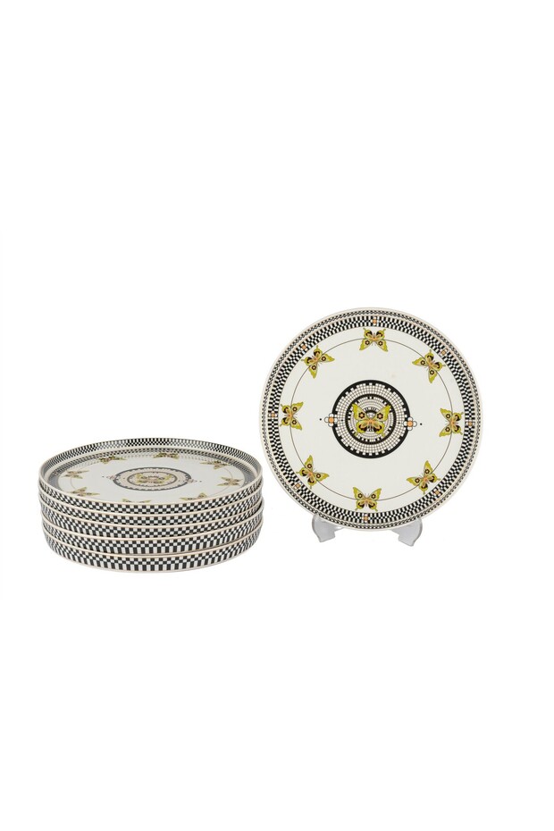 Monarch Black and White 6-Piece Dessert Plate 19cm