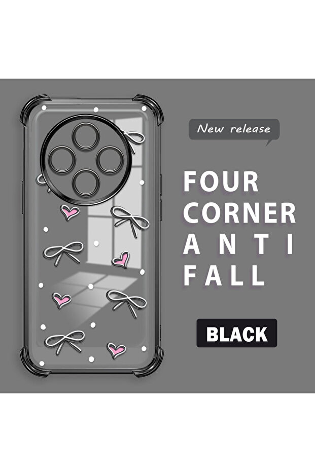 حافظة حماية من السيليكون الشفاف المتوافقة مع Xiaomi Redmi A4 بأنماط قلب - 1