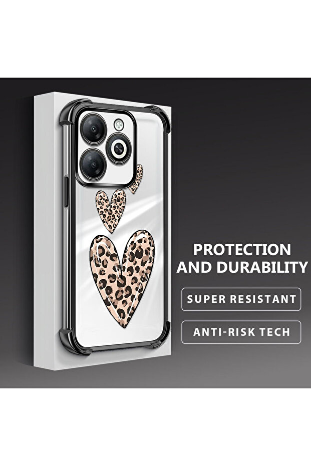 Tecno Spark 20/20C Compatible Transparent Silicone Flutter Protective Case Leopard Patterns - 4