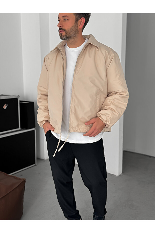 Bej Oversize Mevsimlik Mont LNS-50684 - 4