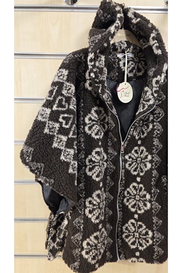 معطف بنمط زهور مزخرفة مع سحاب - 2