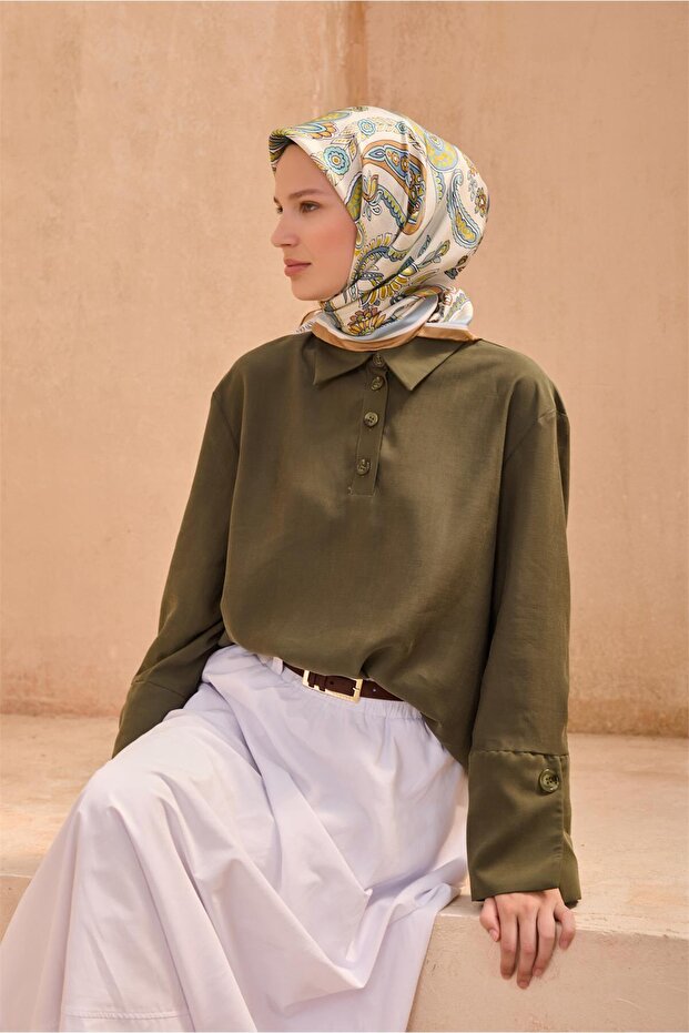 وشاح حريري بنمط عرقي 4111D تويل