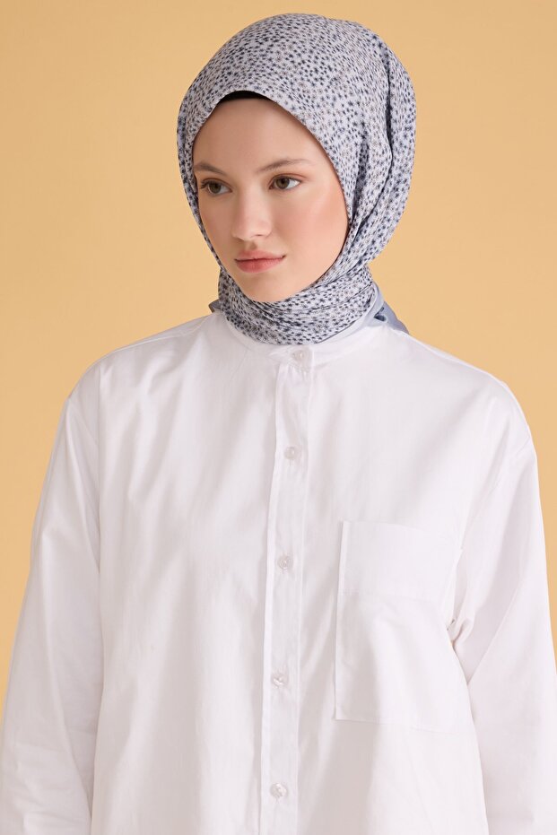 Fresh Flower Pattern Gray Nova Scarf 1012 - 06