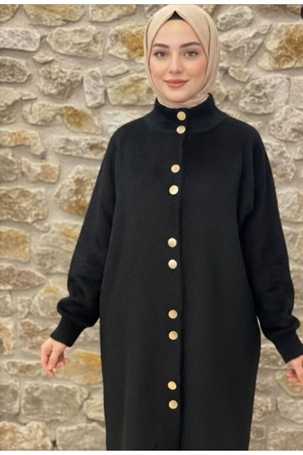 kadın düğmeli hırka - 1