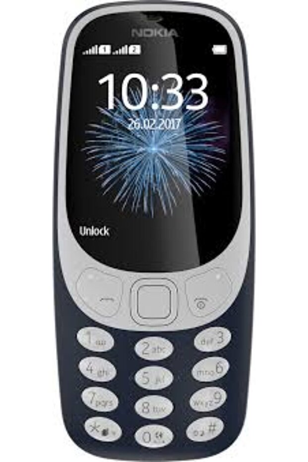 نوكيا 3310 لون ازرق كحلي شريحتي اتصال صناعة فيتنامية ضمان سنتين يدعم شبكات الجيل الثاني 2G