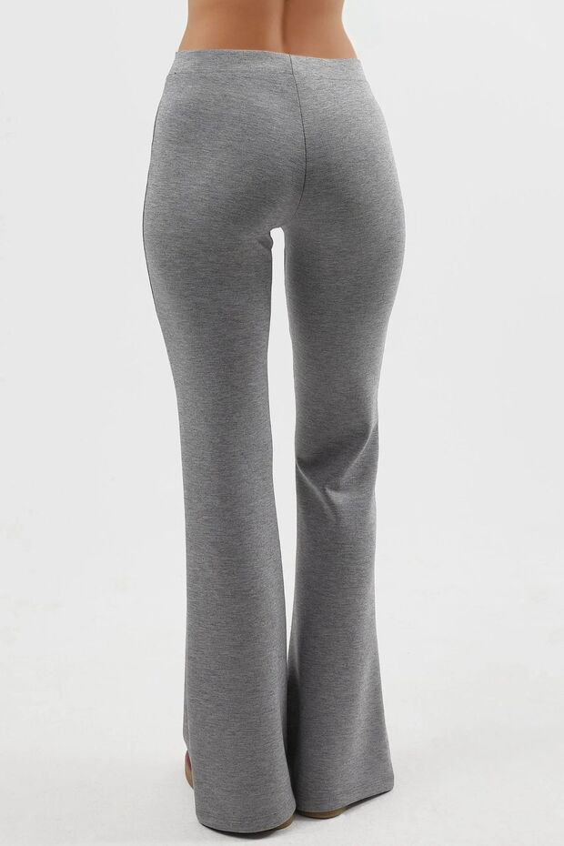 BUSEM Nervürlü Esnek Örme İspanyol Paça Pantolon - 5