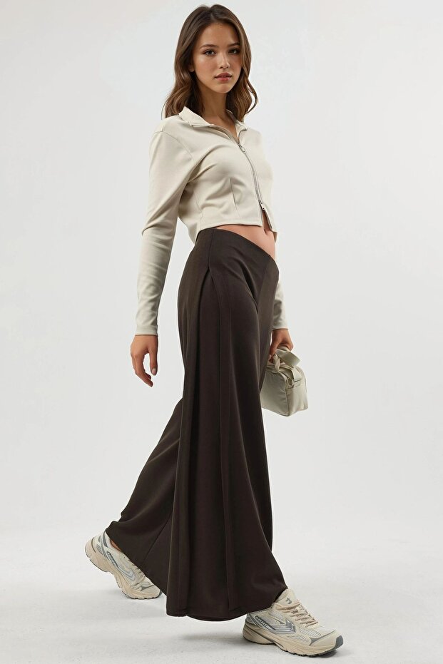 BUSEM Geniş Paça Pileli Pantolon - 4