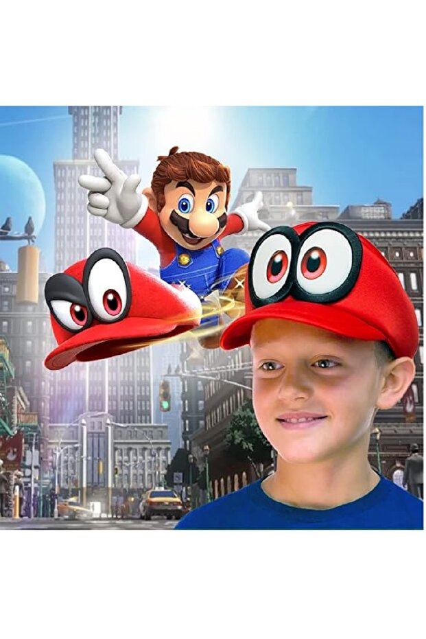 Super Mario Bros Odyssey Cap Custom Made Cotton According to Age