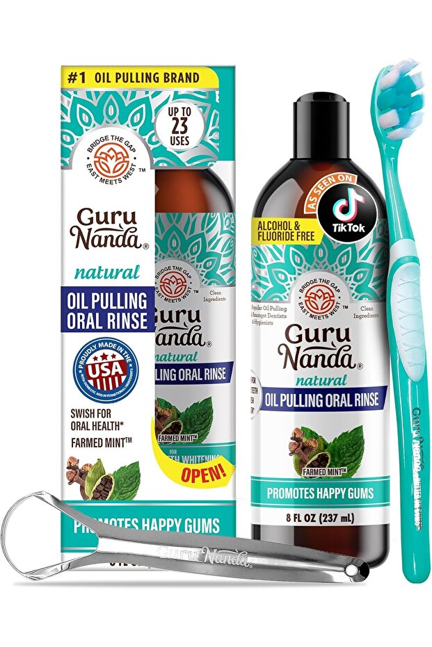 Coconut Oil Pulling with 7 Natural Essential Oils and Vitamin D, E, K2, Alcohol Free Mouth