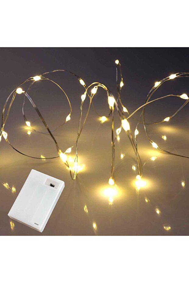 40 LED Silver Wire Fairy Lights, 195cm Battery Operated String Lights for Home Décor