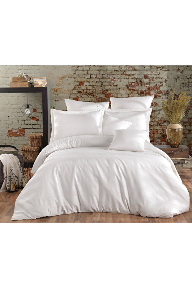 Wafel Comforter Set King Size 6 Pieces - White