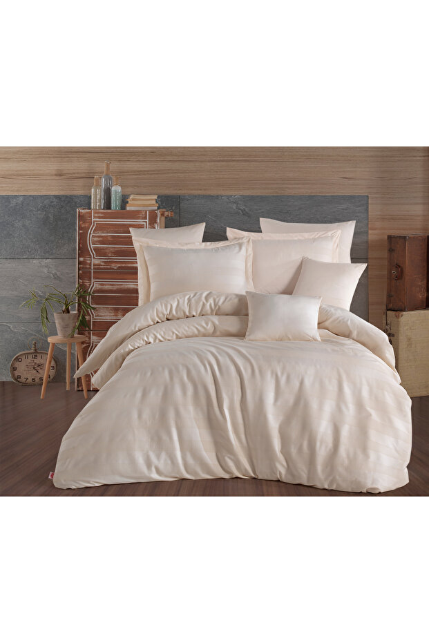 Wafel Comforter Set King Size 6 Pieces - Beige
