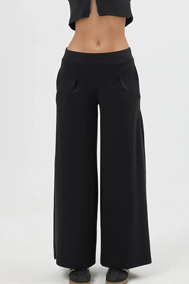 BUSEM Lastik Bel Geniş Paça Pantolon - 6