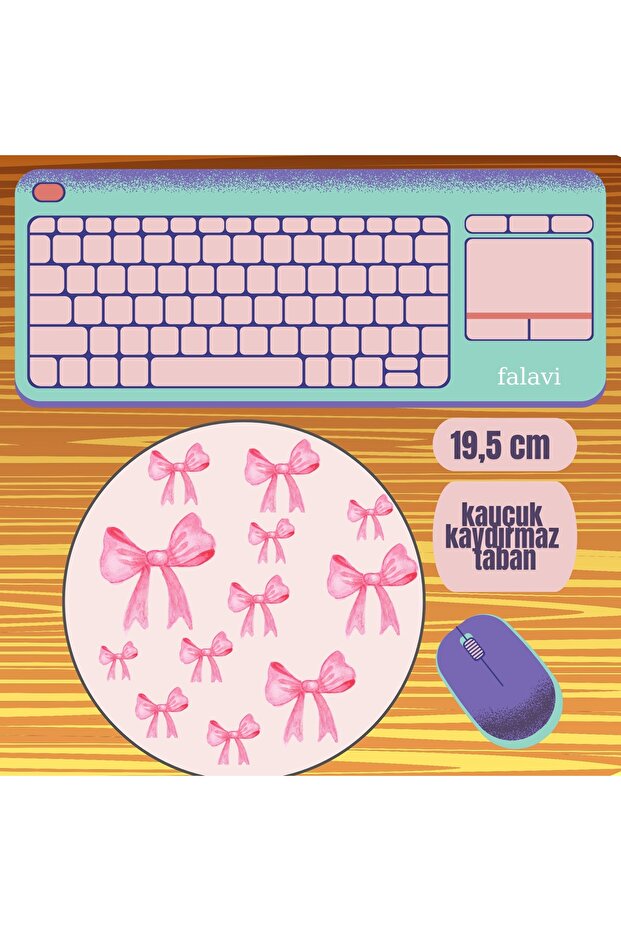 Pembe Kurdele Mousepad - 1