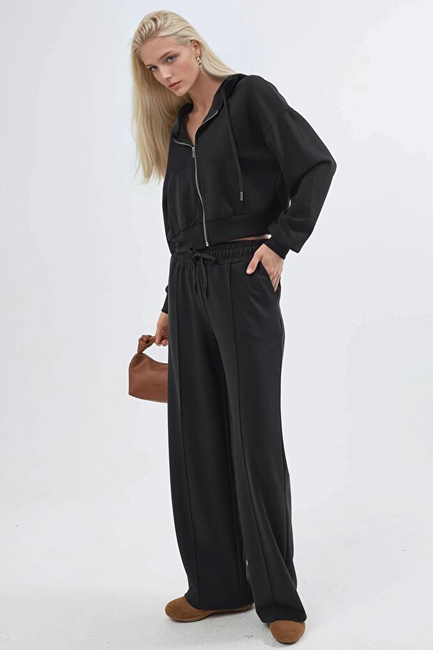 BUSEM Lastik Bel Düz Paça Pantolon - 3