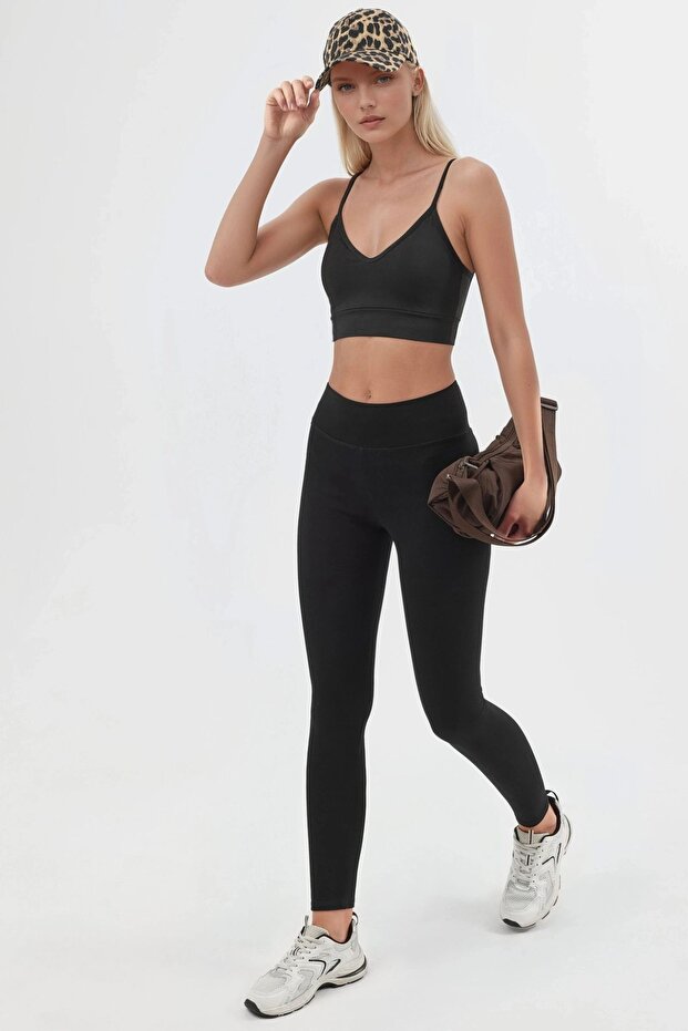 BUSEM Yüksek Bel Dar Paça Tayt - 5