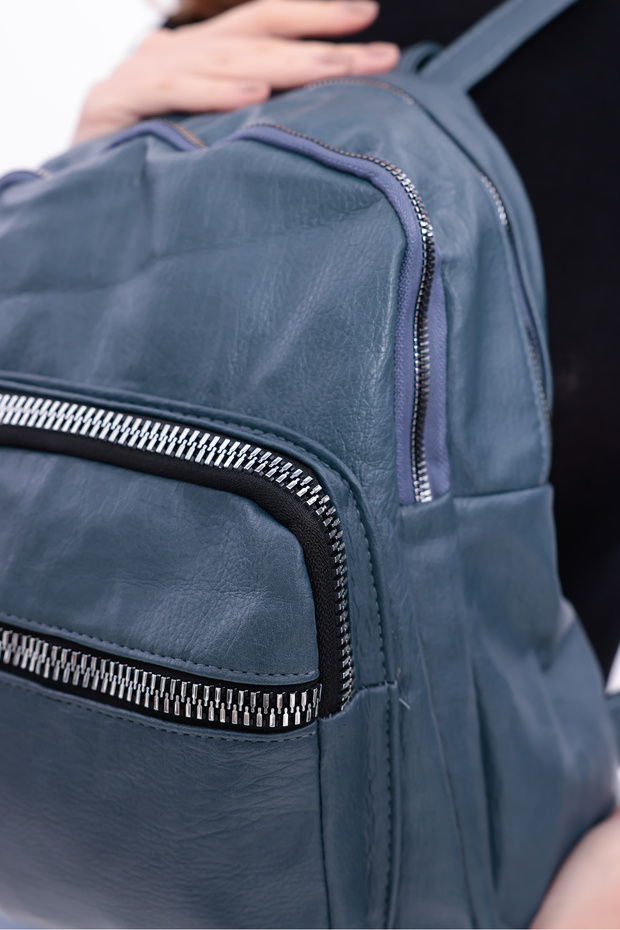 حقيبة ظهر من الجلد المغسول من سويفيا مكونة من 4 أقسام - 6