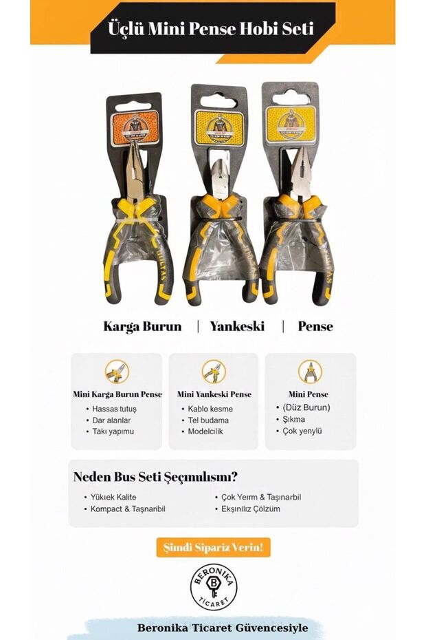 3'lü Mini Hobi Pense Seti - 1