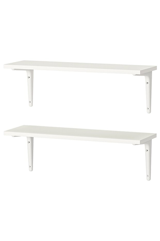 Wall shelf combination, white/white, 59 x 20 cm