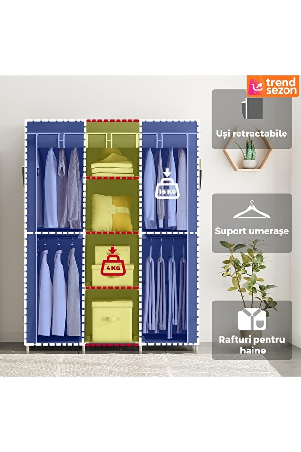 Brown Textile Wardrobe - 3